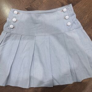 L’Agence Denim pleated Mini Skirt